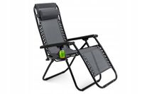 LEŻAK OGRODOWY Z PODNÓŻKIEM OGRODOWY PLAŻOWY AUTOMAT ZERO GRAVITY PÓŁKA