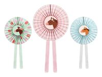 Rozety dekoracyjne Konie 35 cm, 3 szt.