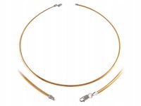 Naszyjnik kolia taśma włoska dwustronna srebrno złota 925 gładka fn295