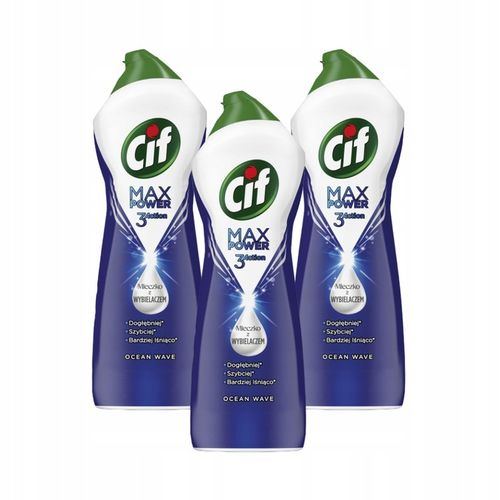 ZESTAW 3X CIF MAX POWER OCEAN WAVE MLECZKO Z WYBIELACZEM 1001G na Arena.pl