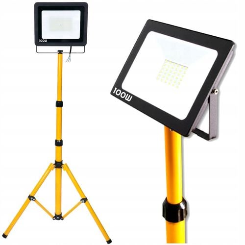Naświetlacz halogen LED 100W + statyw budowlany na Arena.pl