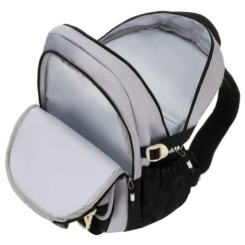 szaro-czarny plecak szkolny z poliestru z dodatkową saszetką - peterson na Arena.pl