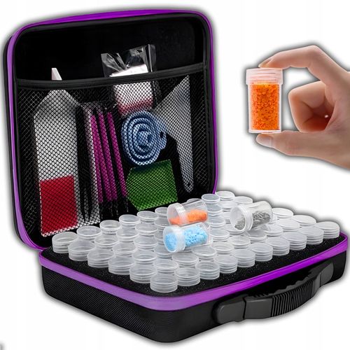 AKCESORIA DO HAFTU DIAMENTOWEGO ZESTAW PUDEŁKO DIAMOND PAINTING W WALIZCE na Arena.pl