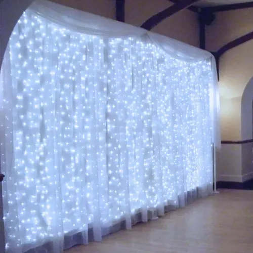 Kurtyna świetlna 300 LED biały zimny + flash bez haczyków na Arena.pl