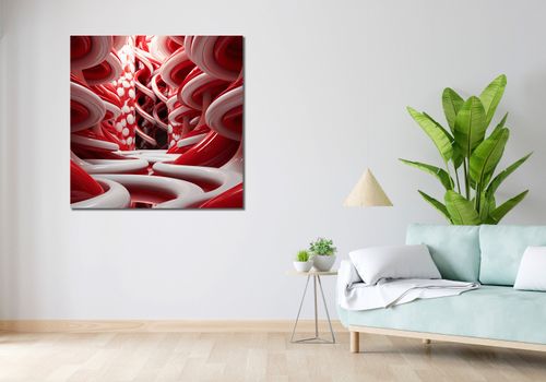 Obraz 100x100cm Czerwone Wiry na Arena.pl