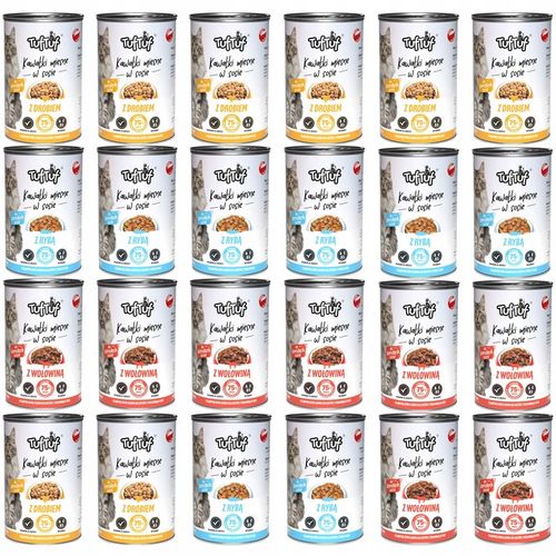 Tuf Tuf karma mokra dla kota w sosie mix smaków puszka zestaw 24 x 415g na Arena.pl