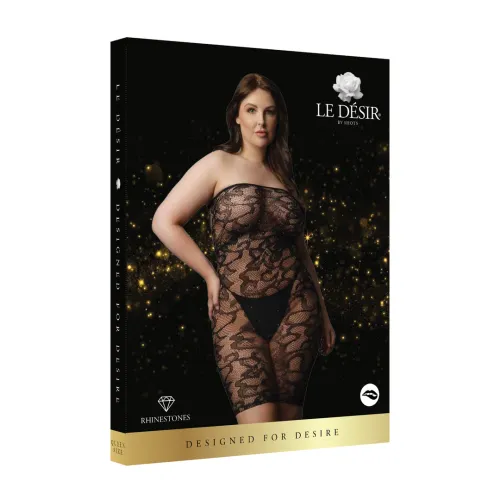 le desir sukienka plus size z dżetami, elastyczna koronka xl-3xl na Arena.pl
