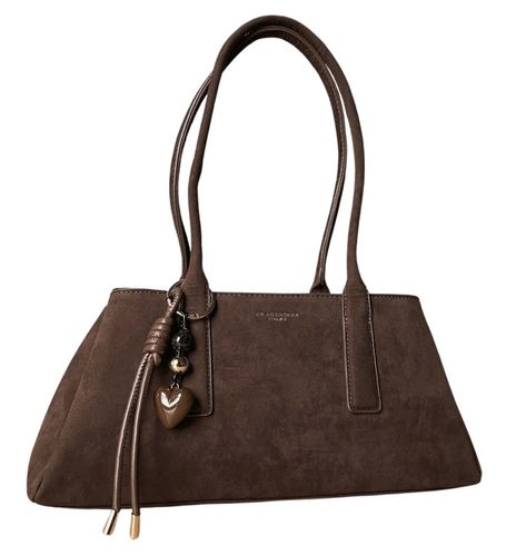 Flora&Co torebka shopper brązowy czekoladowa zamszowa torebka jamnik na Arena.pl