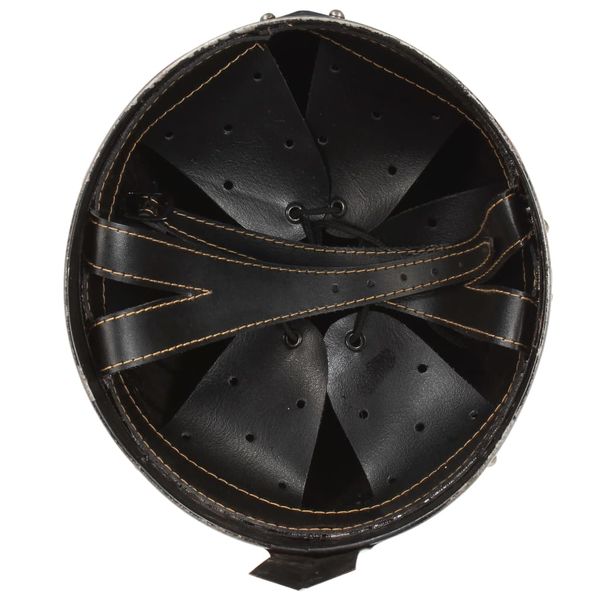 Replika średniowiecznego zabytkowego hełmu, LARP, srebrna stal zdjęcie 5