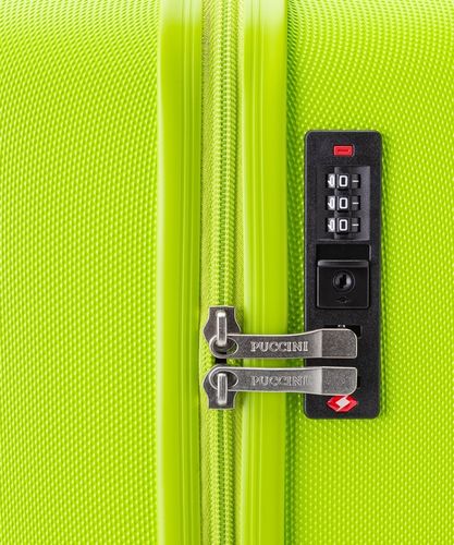 PUCCINI Walizka Kabinowa Podróżna Na Kółkach Do Samolotu Zielona ABS021C-5B na Arena.pl