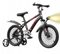 ROWER DZIECIĘCY ROWEREK 16 CALI TARCZE KOŁA BOCZNE AMORTYZATOR OSŁONA LED