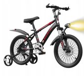 ROWER DZIECIĘCY ROWEREK 16 CALI TARCZE KOŁA BOCZNE AMORTYZATOR OSŁONA LED