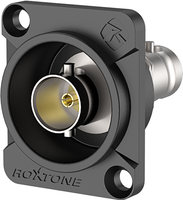 Gniazdo tablicowe panelowe montażowe dwustronne BNC Roxtone RAB75D-B Czarne