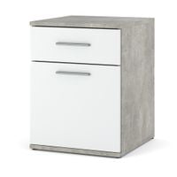 Stolik Nocny 1 Szuflada Szafka Rtv Nakastlik Do Sypialni Beton Jasny Biały