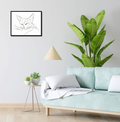 Plakat 50x40cm Linijny Kot na Arena.pl