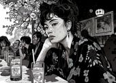 Plakat 70x50cm Czarne Kimono