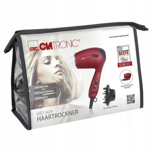 SUSZARKA DO WŁOSÓW MAŁA LEKKA SKŁADANA TURYSTYCZNA PODRÓŻNA 1300W JONIZACJA na Arena.pl