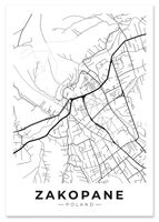 Plakat plan miasta mapa Zakopane 70x100 cm