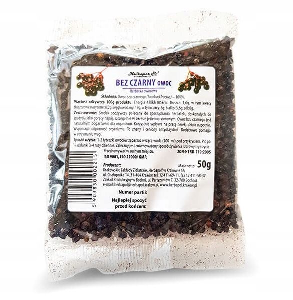 Czarny bez Herbapol Kraków owoc 50g zdjęcie 1