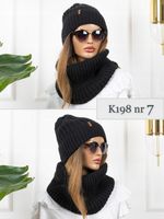 Komplet damski CZAPKA beanie + KOMIN ciepły zimowy golf POLSKI DUŻO KOLORÓW