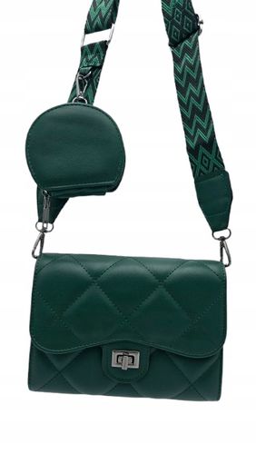 Victoria J torebka listonoszka pikowana portfelik pasek BOHO zielony VJ-939 na Arena.pl