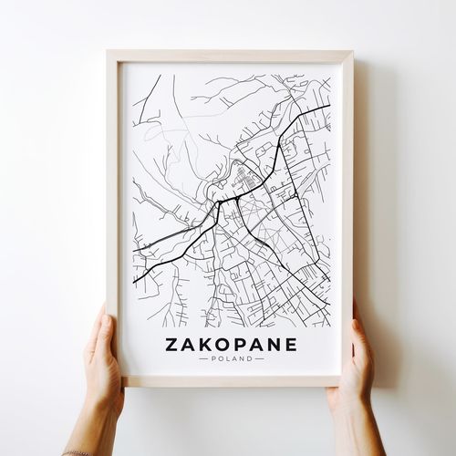 Plakat plan miasta mapa Zakopane 40x50 cm na Arena.pl