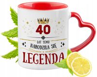 40 Urodziny Czerwony Z Uszkiem W Kształcie Serca Na Prezent