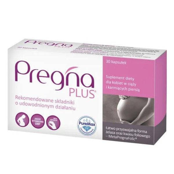 PREGNA PLUS 30 kaps. Dla kobiet w ciąży oraz karmiących piersią zdjęcie 3