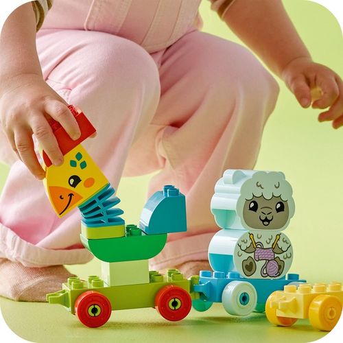 LEGO Duplo 10412 Pociąg ze zwierzątkami Koń Duże Klocki Dla 2 3 4 latka na Arena.pl