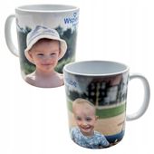 GADŻET REKLAMOWY JakubSikorski - KUBEK BIAŁY Z UCHEM I NADRUKIEM