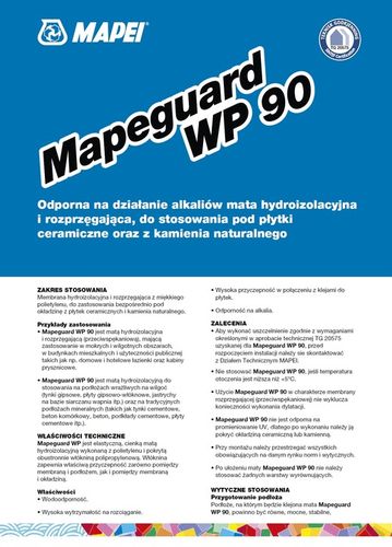 MAPEI MAPEGUARD WP90 1m 1m2 Mata Hydroizolacyjna Hydroizolacja Łazienki na Arena.pl