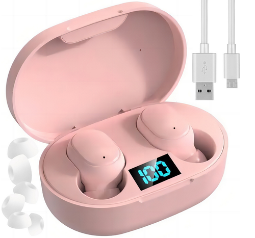 Słuchawki bluetooth E6s różowy na Arena.pl