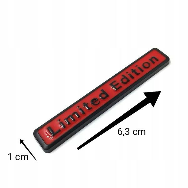 Naklejka Napis Czarny Czerwony Emblemat Limited Edition Tuning 3D Motosport zdjęcie 9