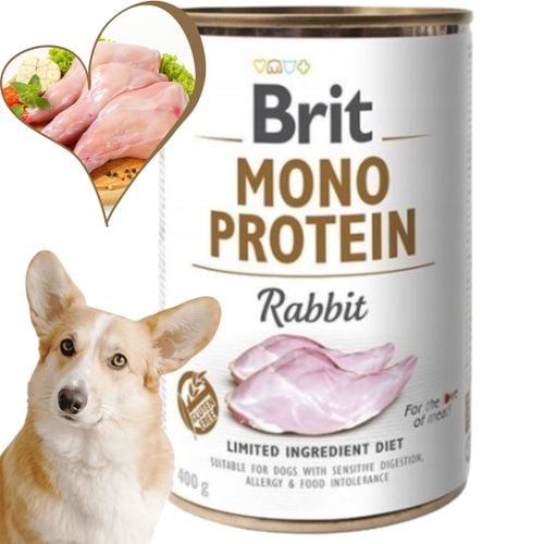 mokra karma dla psa brit mono protein rabbit 400 g królik wysokobiałkowa na Arena.pl
