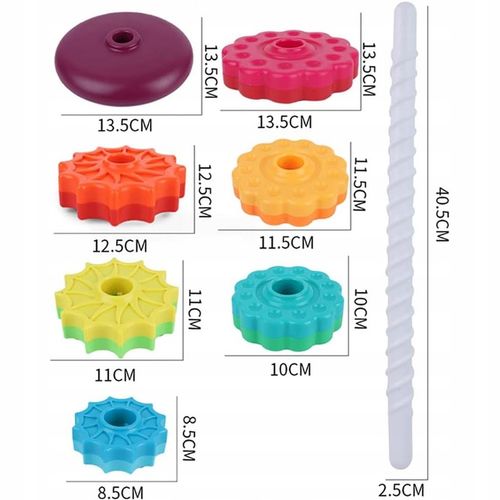 EDUKACYJNA PIRAMIDKA ZAKRĘCONA WIEŻA UKŁADANKA WOOPIE BABY na Arena.pl