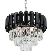 Zwieszany żyrandol Bilbao 6234/4 BL 8C glamour nad stół czarny chrom