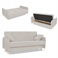 Kanapa sofa Alvo rozkładana wersalka funkcja spania pojemnik Family szara