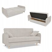 Kanapa sofa Alvo rozkładana wersalka funkcja spania pojemnik Family szara