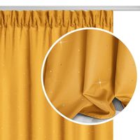Zasłona gotowa na taśmie CRYSTAL 140x250 musztardowa z kryształkami