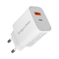 ŁADOWARKA SIECIOWA KRUGER&MATZ GAN DUAL USB Z FUNKCJĄ POWER DELIVERY I QUIC