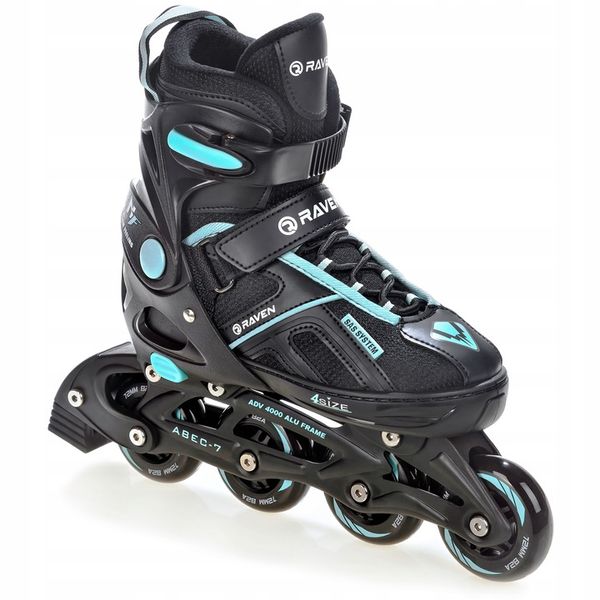 Rolki regulowane RAVEN Pulse Black/Cyan 33-36 zdjęcie 4
