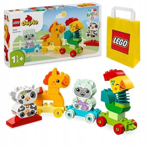 LEGO Duplo 10412 Pociąg ze zwierzątkami Koń Duże Klocki Dla 2 3 4 latka na Arena.pl