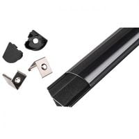 PROFIL LED KĄTOWY ALUMINIUM CZARNY MASTERLED 2M ZESTAW