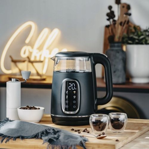 Czajnik Szklany Elektryczny Czarny 2200W Regulacja LED 1,7 L, Mocny na Arena.pl