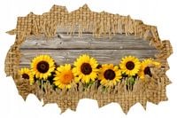 Naklejka samoprzylepna efekt 3D słoneczniki kwiaty