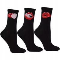 Skarpetki Bawełniane Czarne Skarpety Wstawki Kolor ZESTAW 3-PAK 35-38 MORAJ