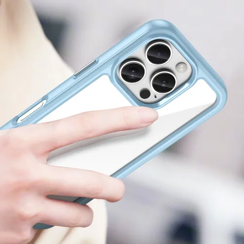 etui outer space case z żelową ramką do iphone 16 pro - niebieskie na Arena.pl