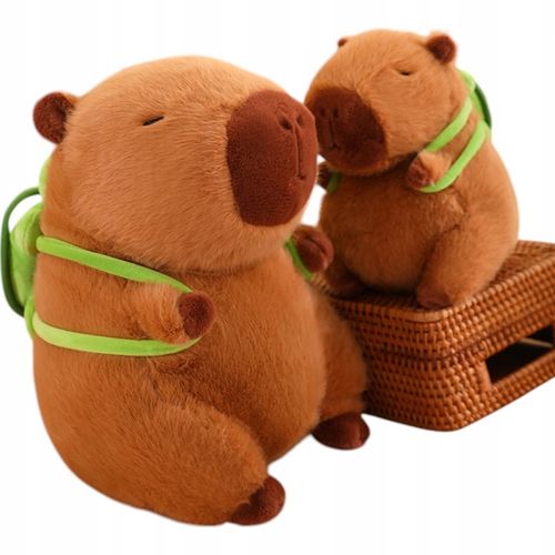 KAPIBARA PLUSZOWA MASKOTKA 50CM ZABAWKA Z PLECAKIEM ŻÓŁWIK MIĘKKA PLUSZAK na Arena.pl