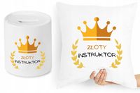 Dla Instruktora Zestaw Poduszka + Skarbonka Z Nadrukiem Ze Zdjęciem