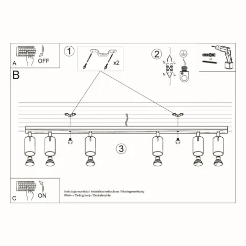 Plafon RING 6L czarny na Arena.pl